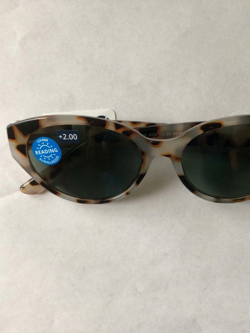 New‎ Peepers Oval Cat-Eye Chai Tortoise Sunglasses Readers +2.00